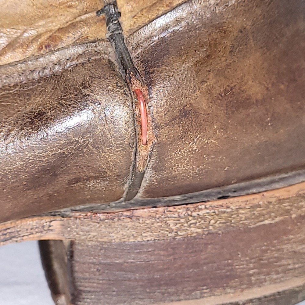 Justin Boots BRL610 Western Cowboy Boots Brown Leather Square Toe USA Size 7 - Picture 8 of 16